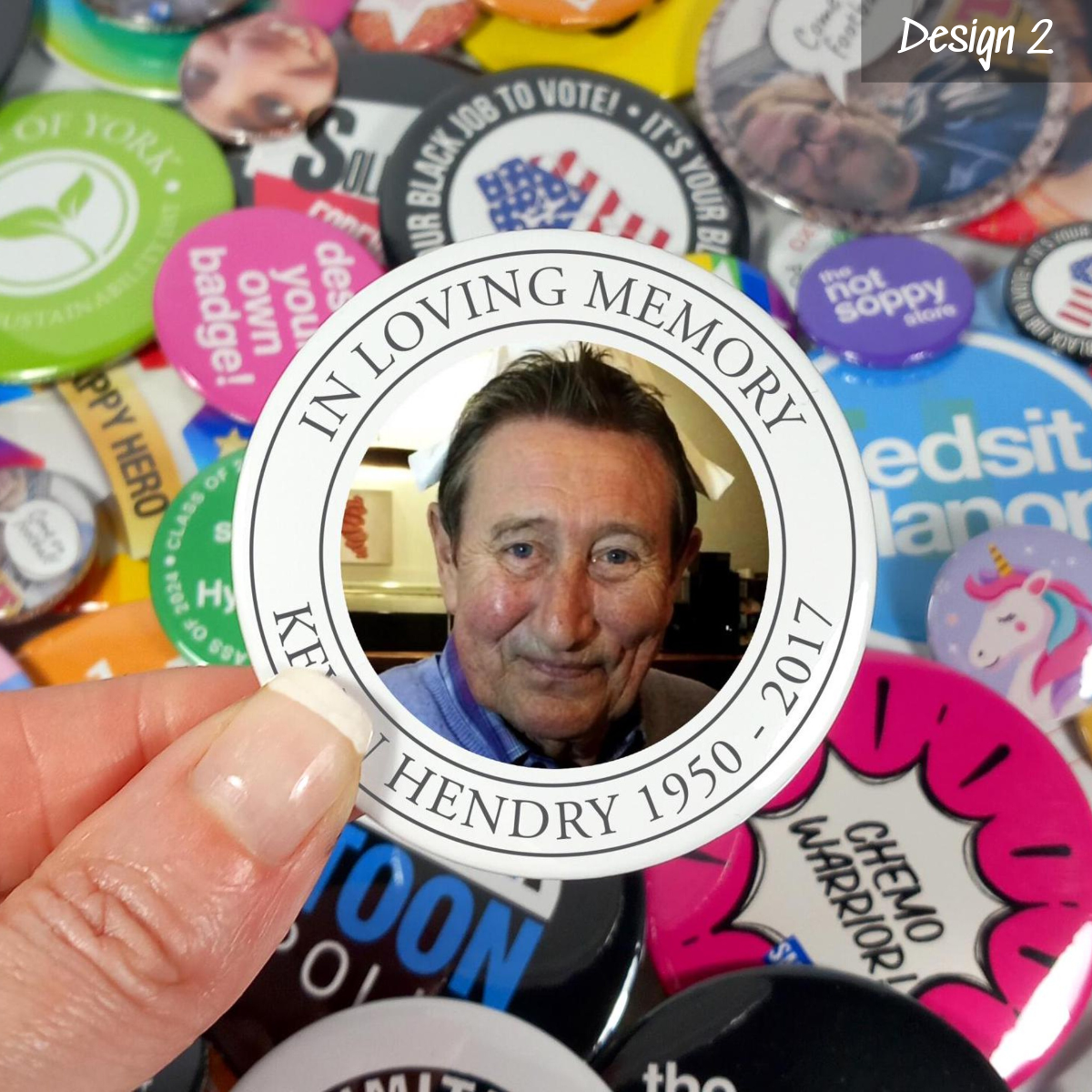 Memorial Funeral Remembrance Button Pin Badge, Loving Memorial Gift