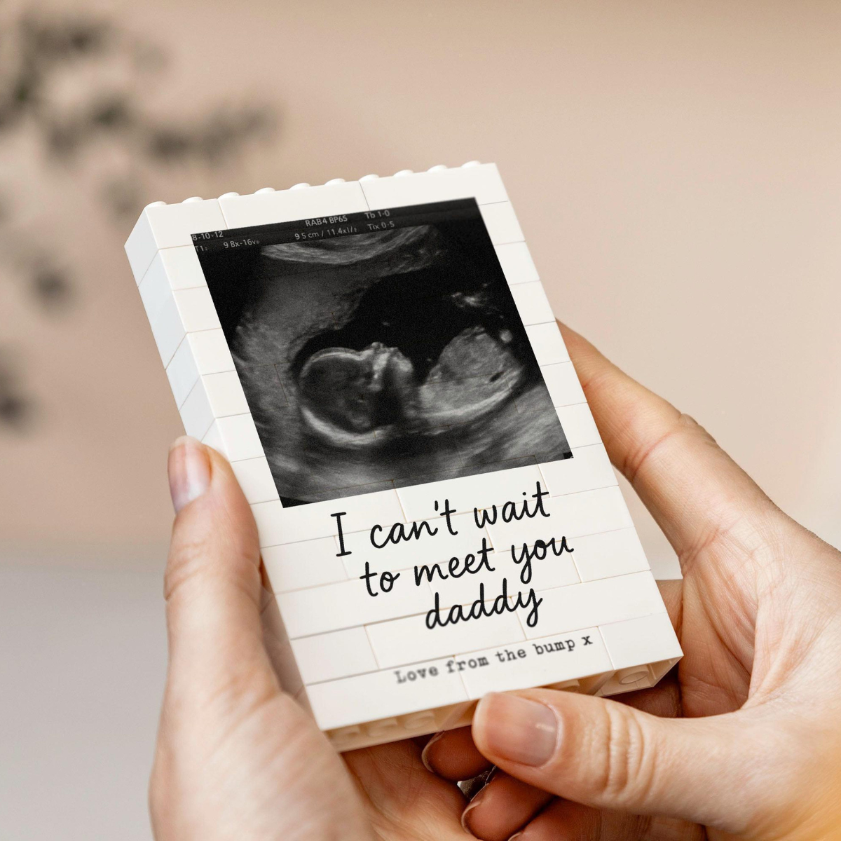 Daddy From The Bump Gift, I Cant Wait To Meet You Daddy Photo Block, New Dad Pregnancy Present, Fathers Day From Bump, Baby Scan Keepsake