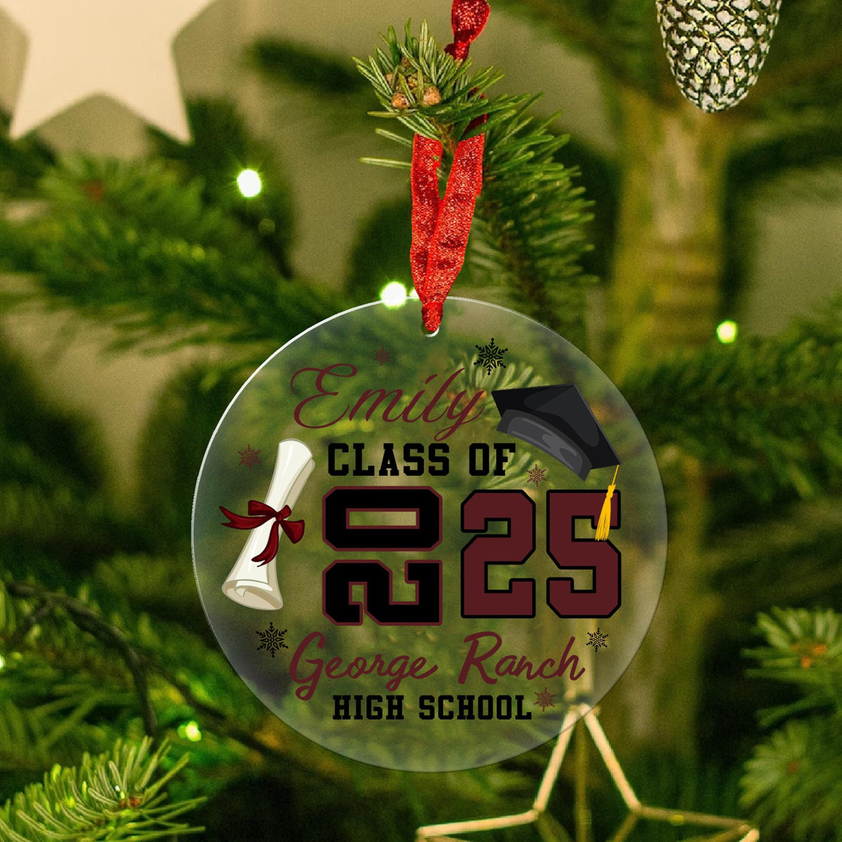 Class of 2025 Graduation - Personalized Crystal Ornament - Graduation Gift