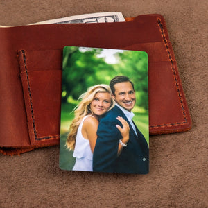 Metal card for wallet with family photo - gift for Dad, Personalized metal card gift for Him, Father's Day keepsake gift