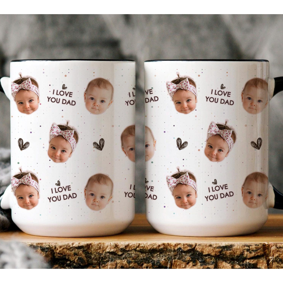 Personalized Photo Mug for Dad, Custom Baby Face Mug I Love You Dad, Father s Day Gift, Dad Coffee Cup, Gift from Kids