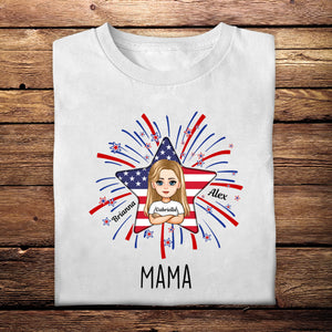 Firework Grandma Mom Mama - Personalized Shirt - Gift For Mom , Grandma, 4th Of July