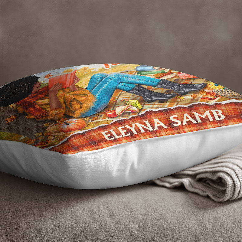 Just A Girl Who Loves Books - Personalized Pillow - Gift For Book Lovers, Fall Season Gift, Bookworm Gift