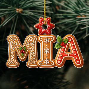 Custom Gingerbread Christmas Letters - Personalized Shaped Ornament - Christmas Gift For Family