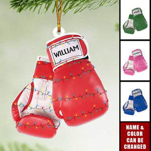 Custom Name Boxing Gloves Personalized Multicolor Shaped Ornament