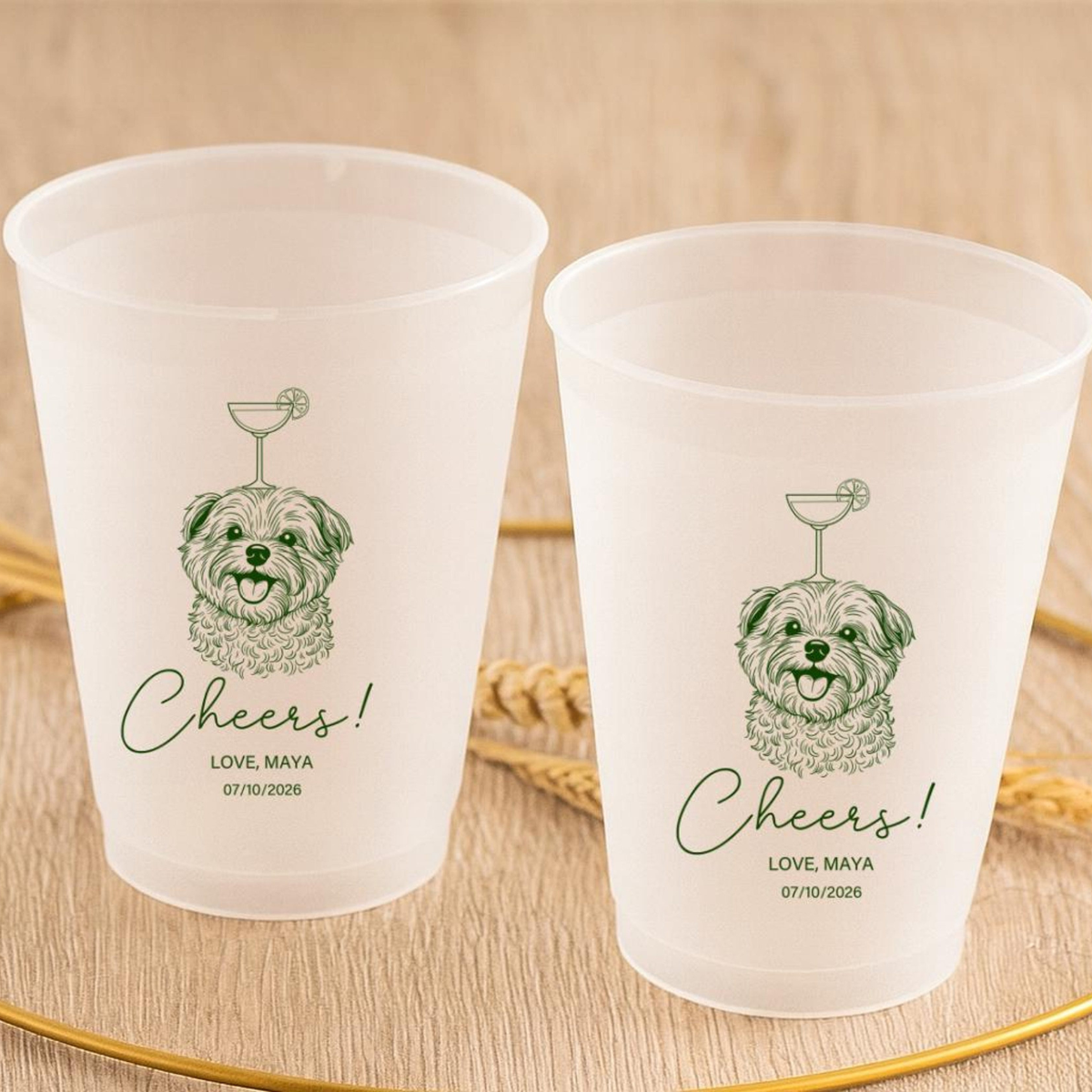 Custom Wedding Frosted Cups, Wedding Reception Favors, Modern Wedding Decor, Minimalist Wedding, Engagement Party, Wedding Monogram Cups