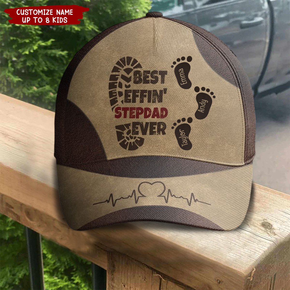 Best Effin' Stepdad Ever - Personalized Classic Cap - Gift For Bonus Dad, Father's Day, Birthday Gift