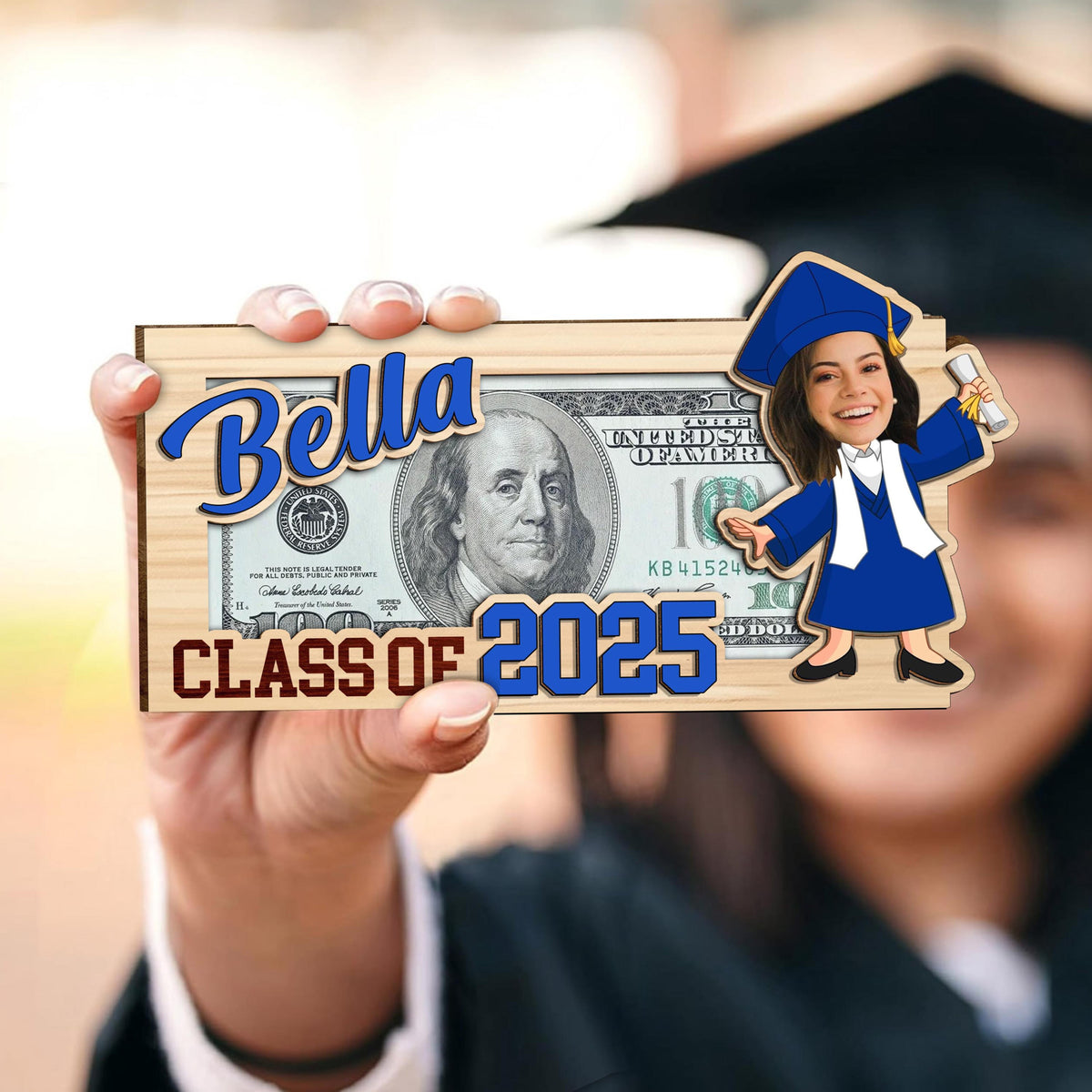 Personalized Graduation Money Holder, Perfect for Cash Gifts & Cards, Money Holder Gift for Graduation, Ideal for Gifts Celebrations