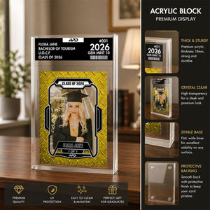 Custom Grad Photo Trading Card Keepsake - Acrylic Block