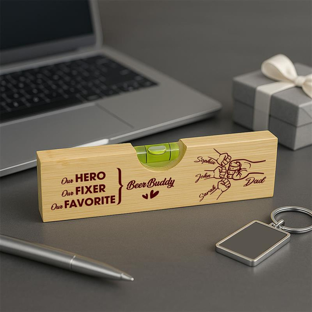 Dad Our Fixer Our Hero - Personalized Bottle Opener - Gift For Dad, Father's Day, Birthday Gift