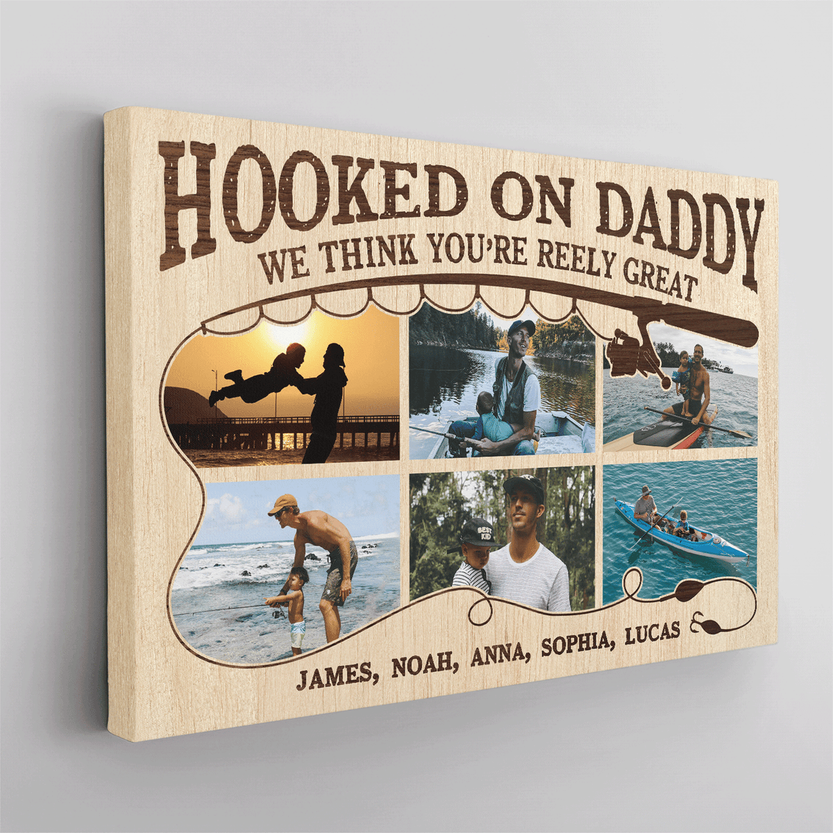 We Think You're A Reely Great Dad - Personalized Canvas - Gift For Dad, Father's Day, Birthday Gift