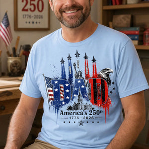 Patriotic Grandpa USA 250th Anniversary - Personalized Shirt - Father's Day Gift For Dad, Grandpa, Husband