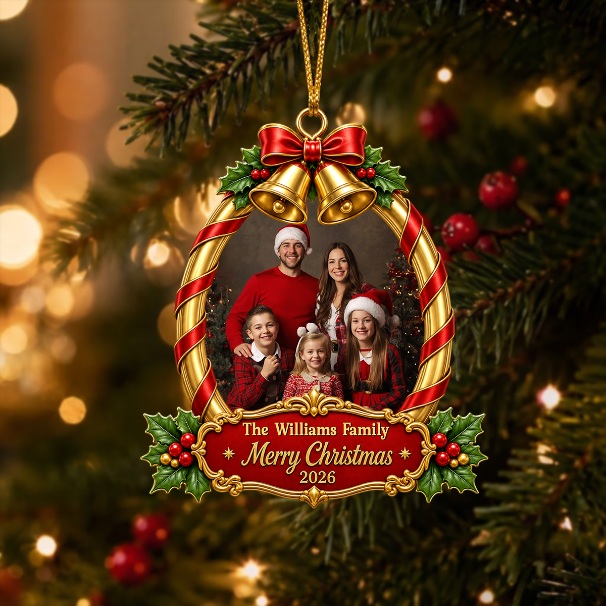 Our Merry Little Family - Christmas Ornament - Personalized Real 3d Ornament