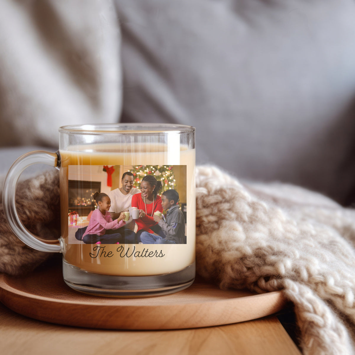 Personalized Photo Clear Mug Glass, Custom Message Photo Glass Coffee Mug, Clear Glass Mug Photo Gift, Best Friends, Custom Photo Glass Mug
