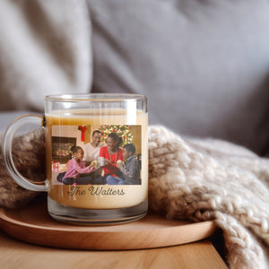 Personalized Photo Clear Mug Glass, Custom Message Photo Glass Coffee Mug, Clear Glass Mug Photo Gift, Best Friends, Custom Photo Glass Mug