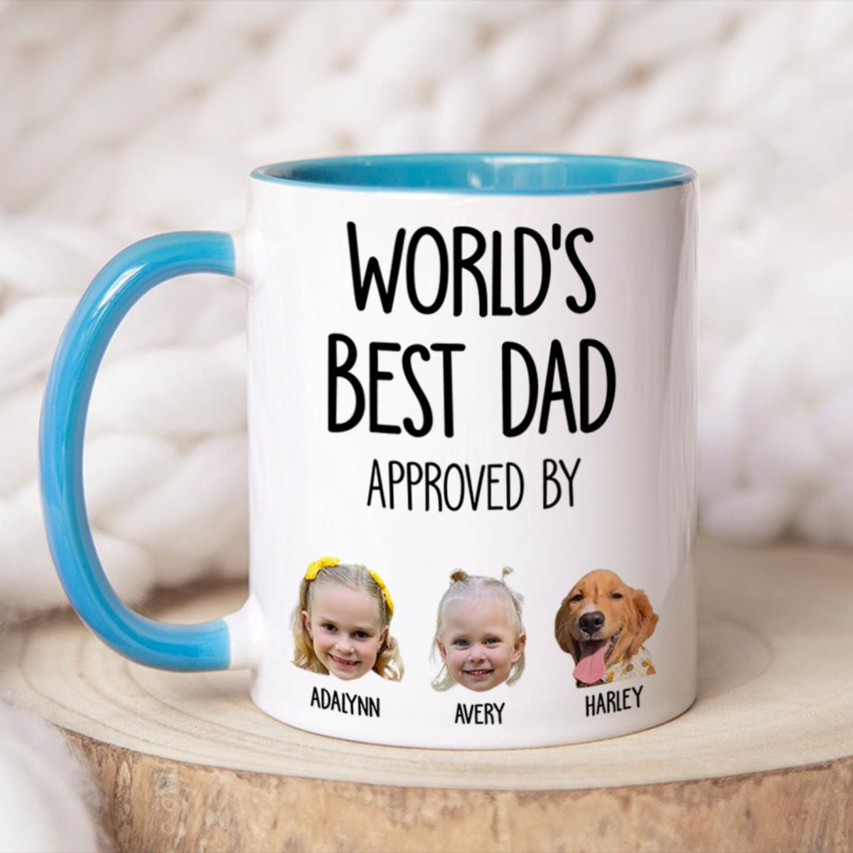 Custom Baby Face Mug for Dad Personalized Fathers Day Kids Photo Mug with Baby Photo Gift from Kids Picture Babies Faces Mug from Wife Daddy