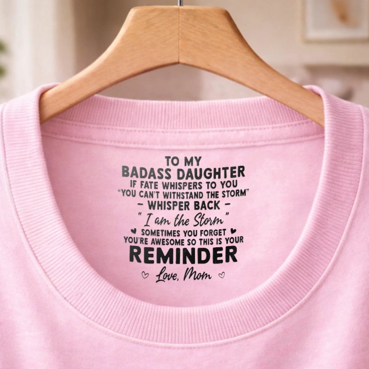 To My Daughter You're Awesome - Personalized Neck Print T Shirt - Gift For Daughter