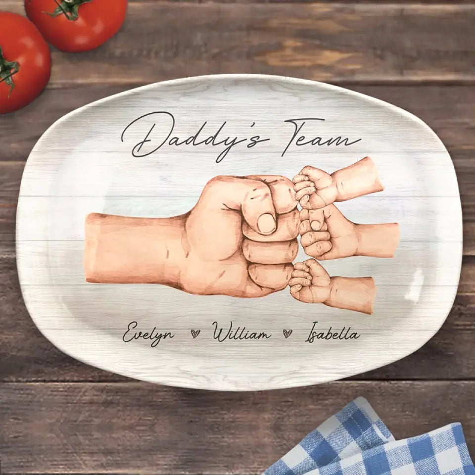 Daddy's Team - Personalized Platter - Gift For Dad, Grandpa, Father's Day