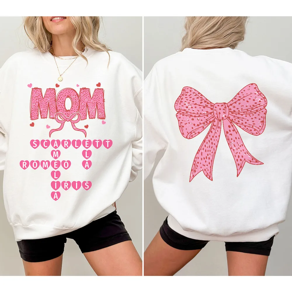 Pink Coquette Crossword Puzzle Mom - Personalized Apparel - Gift For Mom, Mother's Day, Birthday Gift