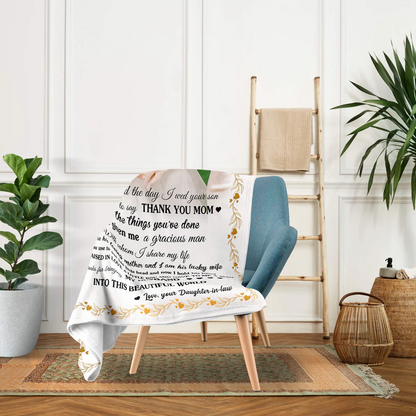 To my mother-in-law - Personalized Blanket - Mother's Day, Birthday gift for Mother-in-law