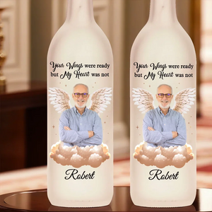 Your Wings Were Ready - Personalized Bottle Lamp - Memorial Gift