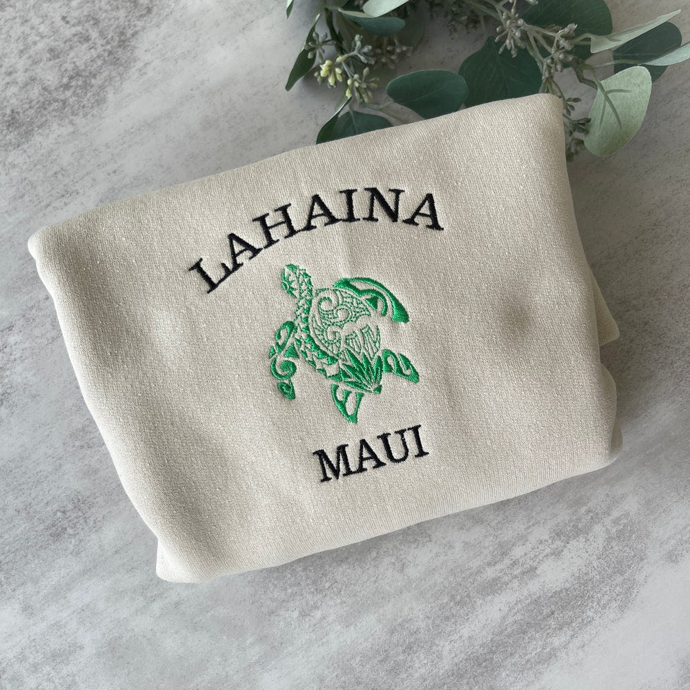 Embroidered Lahaina Maui Sweatshirt, Maui Sweatshirt, Crewneck Sweatshirt, Lahaina Sweatshirt, Maui Sweatshirt, Aesthetic Sweatshirt