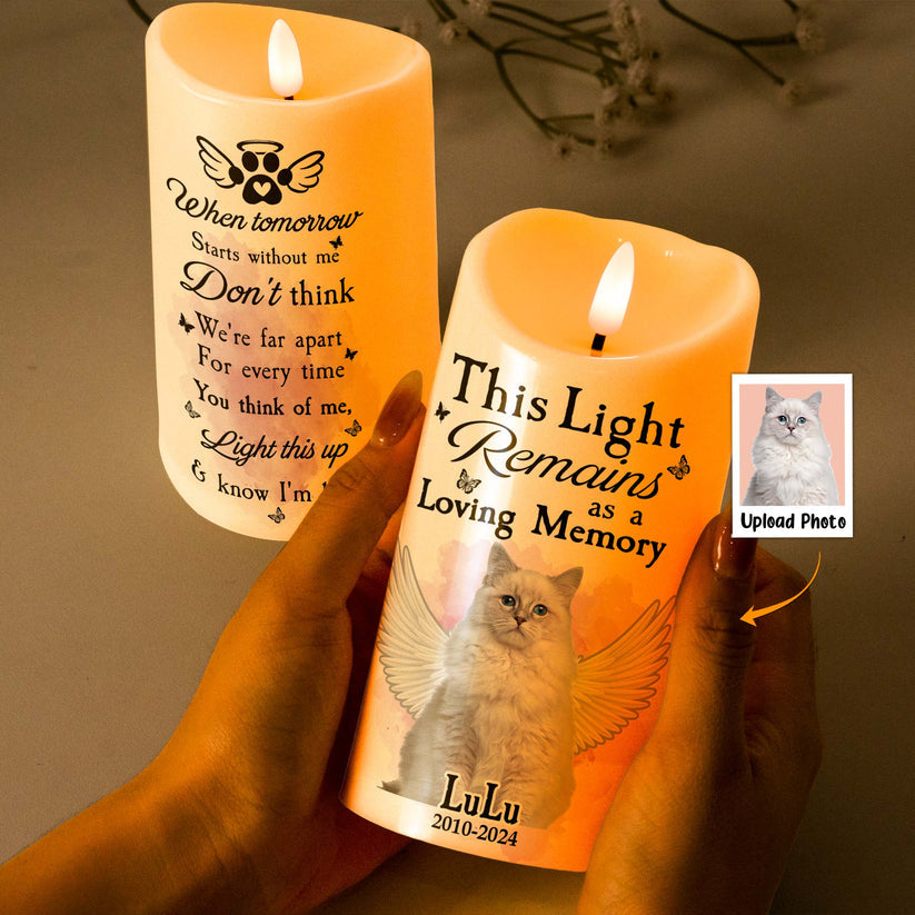 When Tomorrow Starts Without Me Don't Think We're Far Apart - Custom LED Flameless Candle - Memorial Gift For Pet