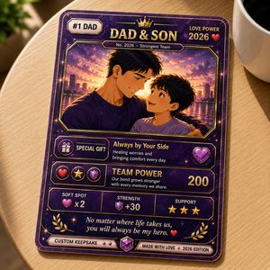 Personalized Dad & Son Card Custom Father s Day Gift for Dad, Anime Trading Card Keepsake, Unique Father Son Collectible 2026
