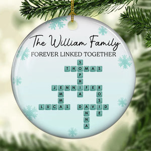 Sea Glass Crossword Family - Personalized Acrylic Ornament - Christmas Gift For Family, Holiday Housewarming Gift