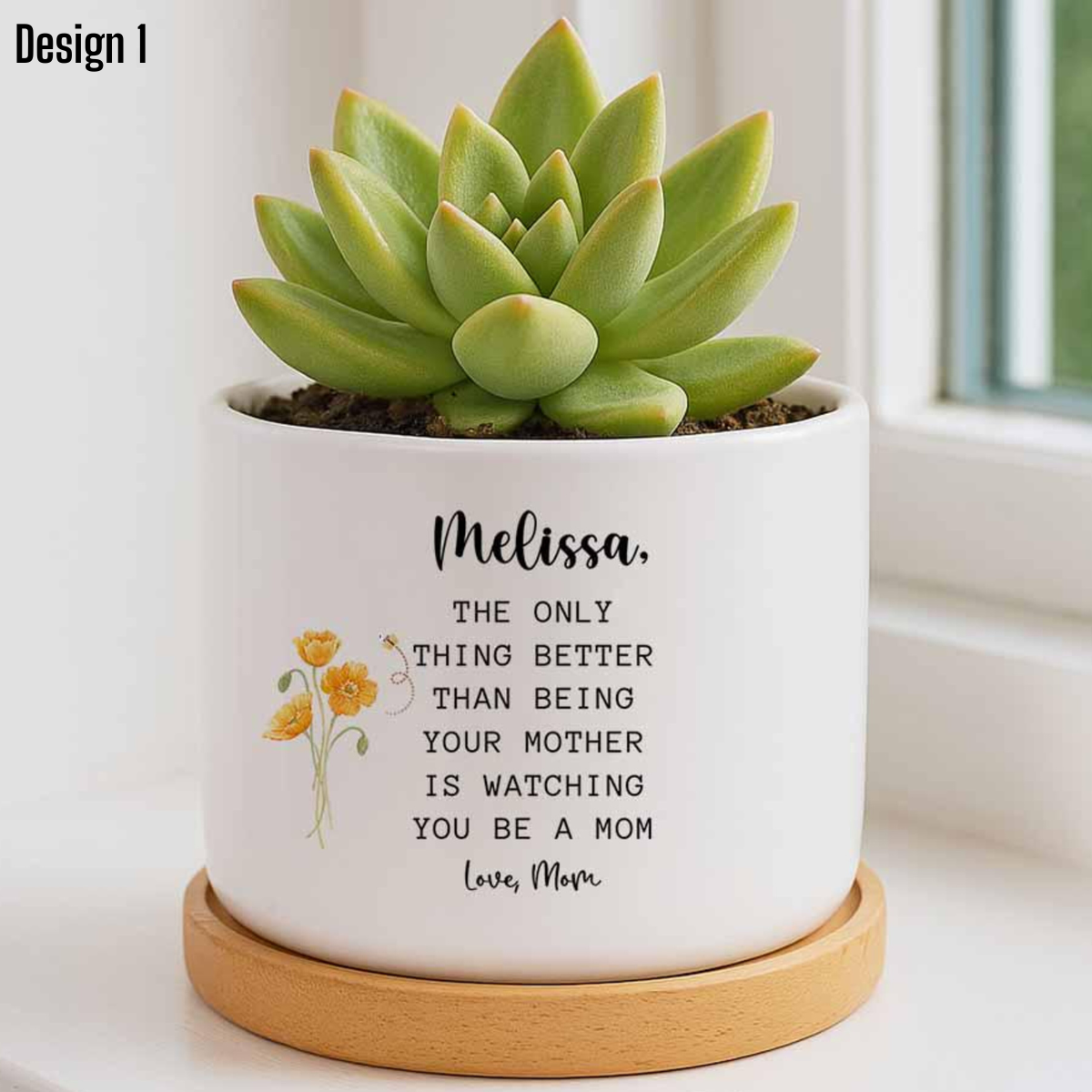 Custom Plant Pot Gift for Pregnant Daughter, Personalized Gift for Daughter, Custom Vase for Daughter, First Mothers Day Gift for New Mom