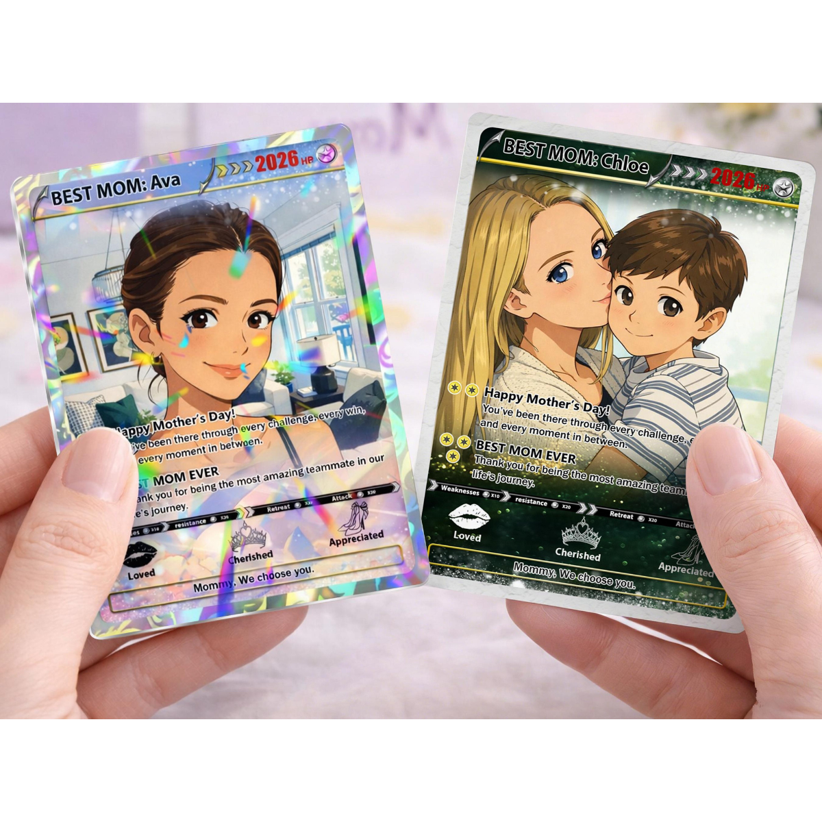 Custom Mother's Day PKM Card Personalized Gamer Mom Gift, PKM-Inspired Keepsake Card, Photo Card for Mom, Gift for Geeky Moms