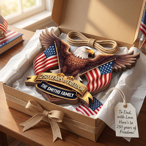 250 Years Of Freedom Bald Eagle Nation Flag 2D Printed - Personalized Door Hanger - United States 250th Anniversary USA Patriotic Home Decor