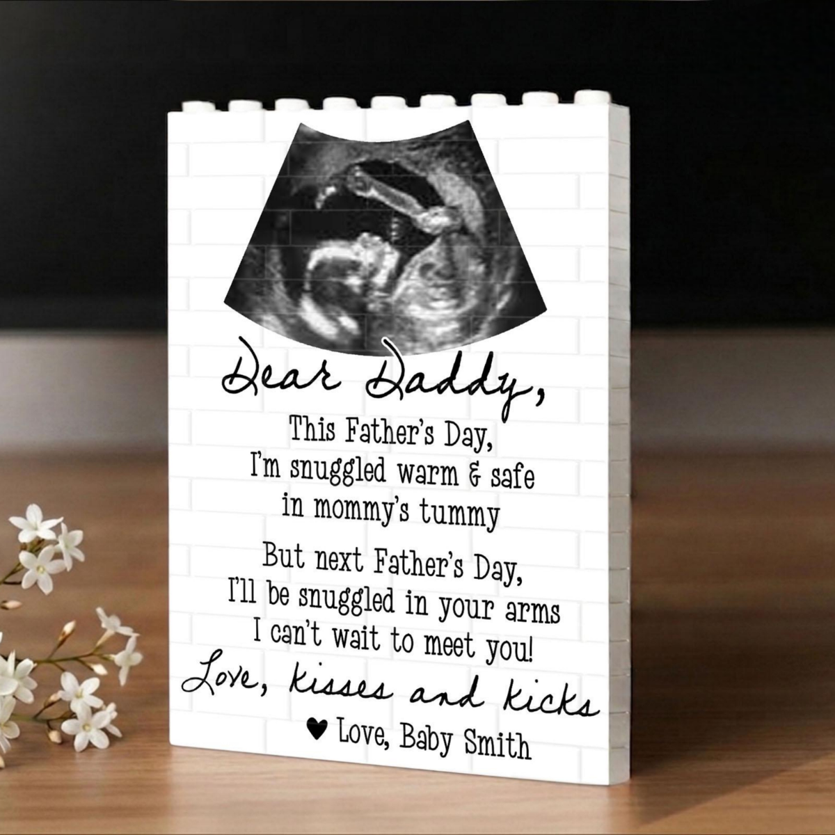Personalized Ultrasound Photo Fathers Day Gift, Dad To Be Present, New Dad Pregnancy Keepsake, Baby Scan Photo, Daddy Gift From The Bump