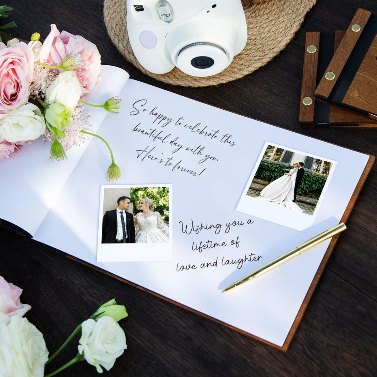 Personalized Wedding Guestbook, Elegant Wooden Wedding Guest Book, Reception Book , Photobooth Guestbook, Photo Album, Wedding Keepsake