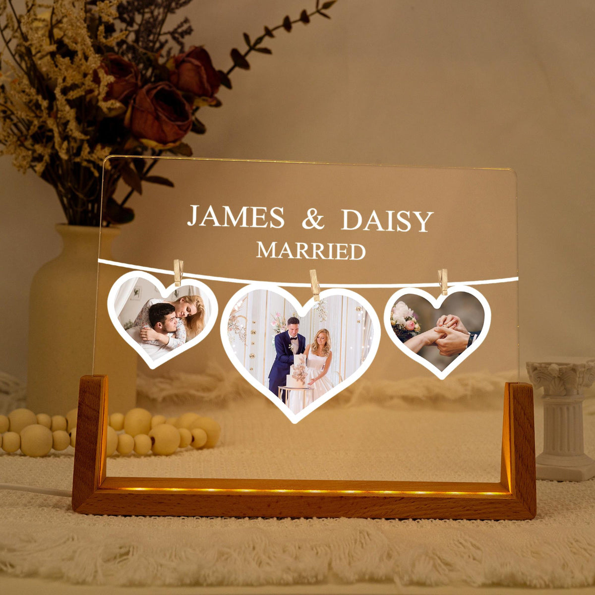 Couple Gifts with Photo, Couple's Photo Collage LED Light, Valentines Day Gift, Gift for Boyfriend Girlfriend, Anniversary Gift for Couple