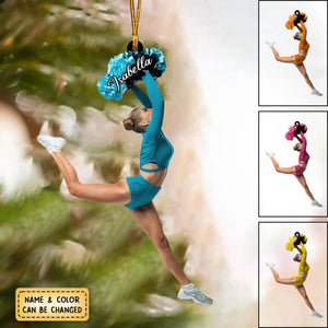 Personalized Cheerleader Girl - Personalized Acrylic Ornament - Christmas Gift For Cheerleading Team Members