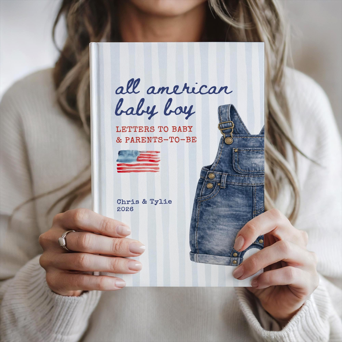 All American Baby Boy Shower Guestbook, Custom USA Baby Sprinkle Notebook, Letters to Baby Patriotic American Baby Shower Book