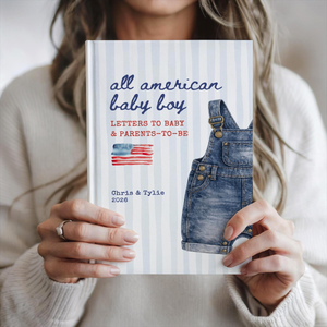All American Baby Boy Shower Guestbook, Custom USA Baby Sprinkle Notebook, Letters to Baby Patriotic American Baby Shower Book