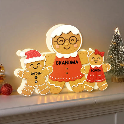 Grandma Perfect Batch Gingerbread Grandkids - Personalized Acrylic Light Box - Christmas Gift For Grandmas