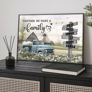 Family Farm House Old Truck - Personalized Poster Canvas