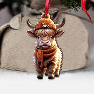 All I Want For Christmas Personalized Ornament, Acrylic 2D Ornament, Cow 2025 Christmas Ornament, 2025 Highland Cow Scotland Ornament