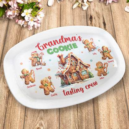 Grandma's Cookies Tasting Crew - Personalized Platter - Christmas Gift For Mom Grandma & Family