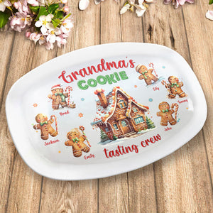Grandma's Cookies Tasting Crew - Personalized Platter - Christmas Gift For Mom Grandma & Family