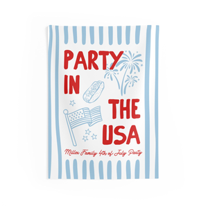 Custom 4th of July Party Banner, Family BBQ Sign, America 250th Anniversary Celebration Backdrop, USA Celebration Decor