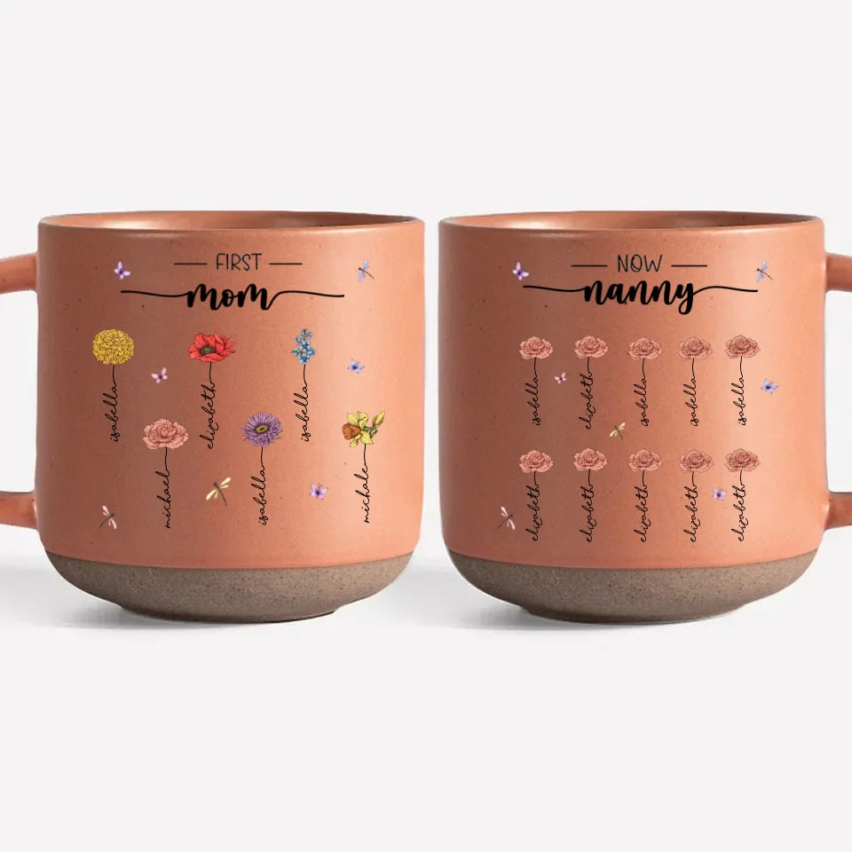First Mom, Now Grandma - Custom Printed Pottery Mug - Gift For Mom, Grandma