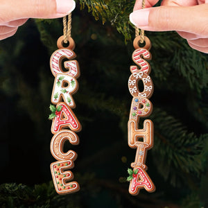 Custom Sweet Gingerbread Letter Ornament, Christmas Birthday Gifts For Family