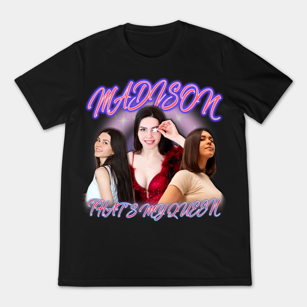 90's Airbrush custom photo - Personalized photo t-shirt