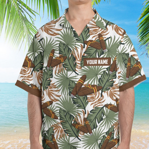 Personalized Cigar Tropical Hawaiian Shirt, Cigar Shirt, Mencave Club Wine Club Shirt, Dad Gift, Night Club, Bachelor Party Shirt