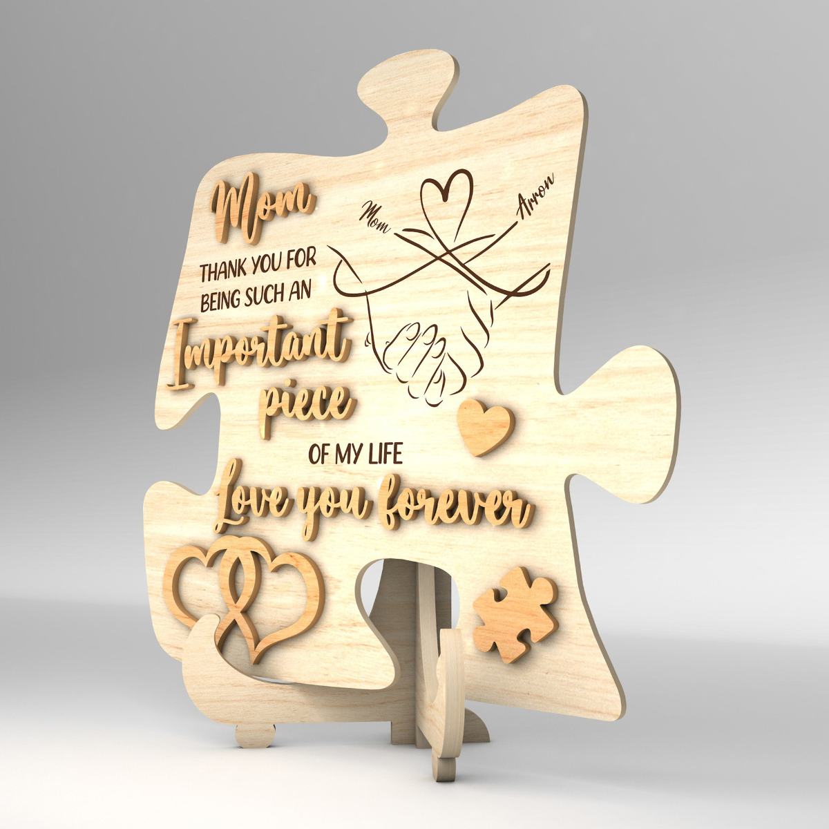 Mom & Kid Hold Hands Forever - Personalized Picture Frame - Gift For Mom, Mother's Day Gift