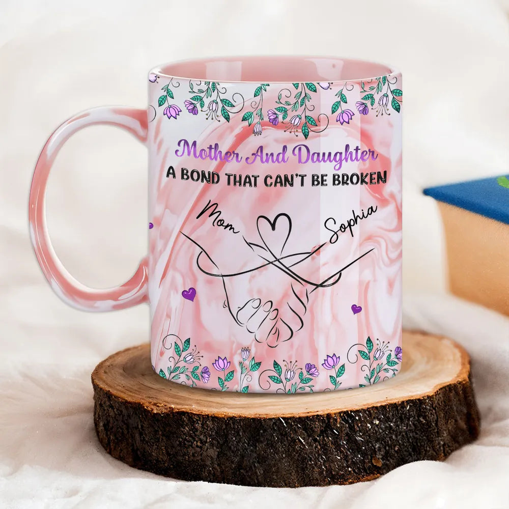 Mother And Daughter Relationship - Personalized Marble Mug - Mother's Day Gift